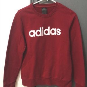 Red Adidas crew neck